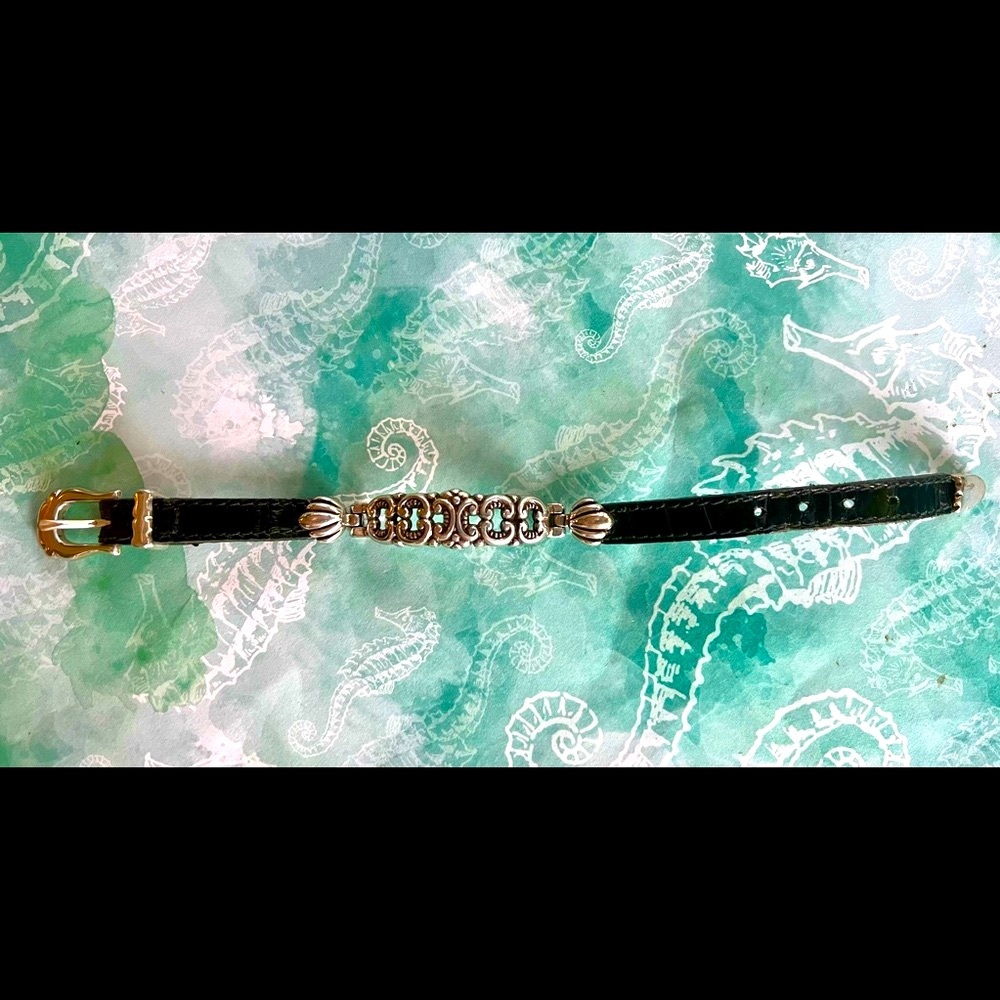 Brighton leather and silver bracelet